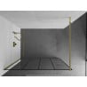 Mexen Kioto panel de ducha Walk-in 140 x 200 cm, cuadrícula negra de 8 mm, dorada - 800-140-101-50-77