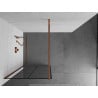 Mexen Kioto paroi de douche Walk-in 80 x 200 cm, grille noire 8 mm, or rose - 800-080-101-60-77