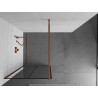 Mexen Kioto mampara de ducha Walk-in 90 x 200 cm, rejilla negra 8 mm, oro rosa - 800-090-101-60-77