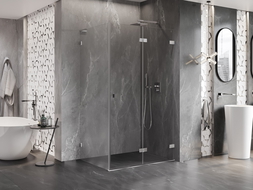 Mexen Lunar-F L klappbare Duschkabine rechts 90 x 80 cm, transparent, Chrom - 836L-090-080-01-00-P