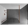 Mexen Kioto Walk-in Shower Panel 120 x 200 cm, 8 mm Black Grid, Rose Gold - 800-120-101-60-77