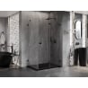 Mexen Lunar-F foldable right shower cabin 95 x 70 cm, transparent, black - 836-095-070-70-00-P