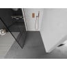 Mexen Kioto ścianka prysznicowa Walk-in 140 x 200 cm, czarna kratka 8 mm, różowe złoto - 800-140-101-60-77