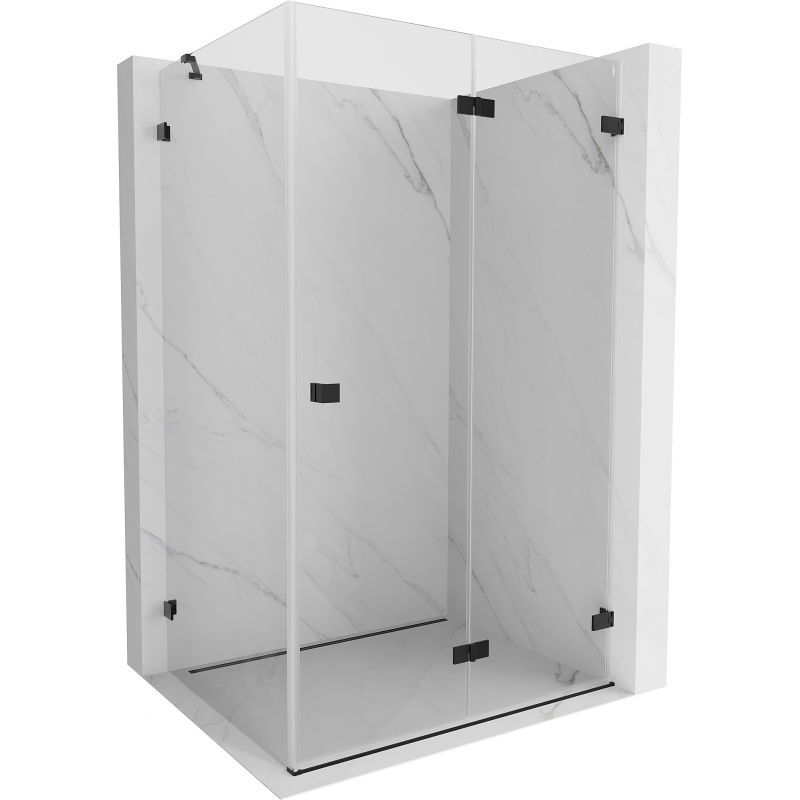 Mexen Lunar-F faltbare Duschkabine rechts 85 x 80 cm, transparent, schwarz - 836-085-080-70-00-P