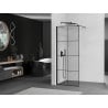Mexen Kioto paroi de douche Walk-in 90 x 200 cm, grille noire 8 mm, noir - 800-090-101-70-77