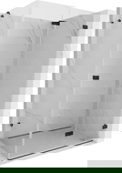 Mexen Lunar-F fällbar duschkabin höger 100 x 80 cm, transparent, svart - 836-100-080-70-00-P