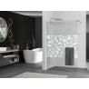 Mexen Kioto+ shower wall with Walk-in shelf 70 x 200 cm, white pattern, chrome - 800-070-121-01-85