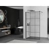 Mexen Kioto paroi de douche Walk-in 100 x 200 cm, grille noire 8 mm, noir - 800-100-101-70-77