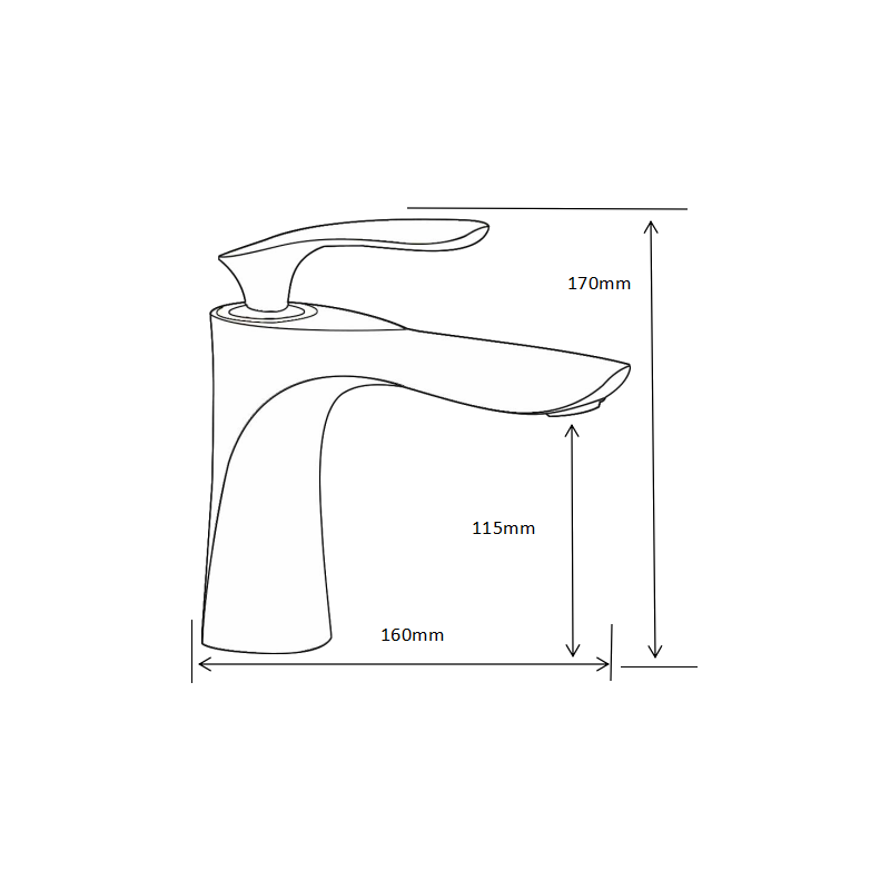 Mexen Lily Waschtischarmatur, schwarz/chrom - 73600-17