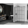 Mexen Kioto dušisein Walk-in 140 x 200 cm, must ruudustik 8 mm, must - 800-140-101-70-77