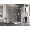 Mexen Lunar-F L desna sklopiva tuš kabina 100 x 100 cm, prozirna, bijela - 836L-100-100-20-00-P