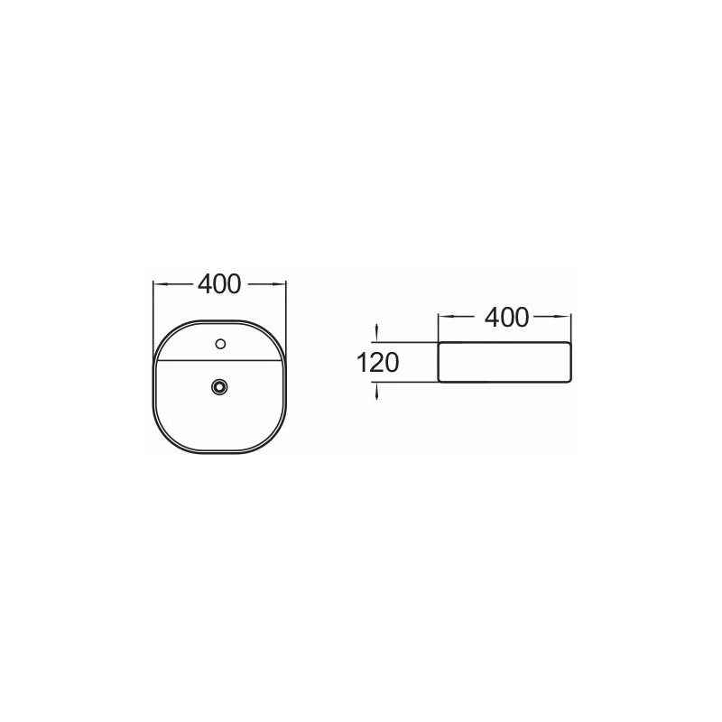 Mexen Zita pöytätason pesuallas 40 x 40 cm, valkoinen - 21874000