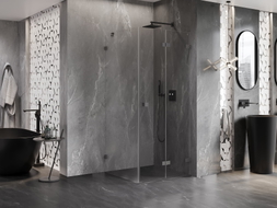 Mexen Lunar-F kokkupandav dušinurk parempoolne 80 x 80 cm, läbipaistev, gun metal - 836-080-080-95-00-P