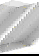 Mexen Lunar-F L Duschkabine klappbar rechts 85 x 70 cm, transparent, gold - 836L-085-070-50-00-P
