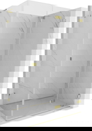 Mexen Lunar-F L Duschkabine klappbar rechts 100 x 70 cm, transparent, gold - 836L-100-070-50-00-P