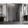 Mexen Lunar-F preklopna desna tuš kabina 90 x 80 cm, prozirna, gun metal - 836-090-080-95-00-P