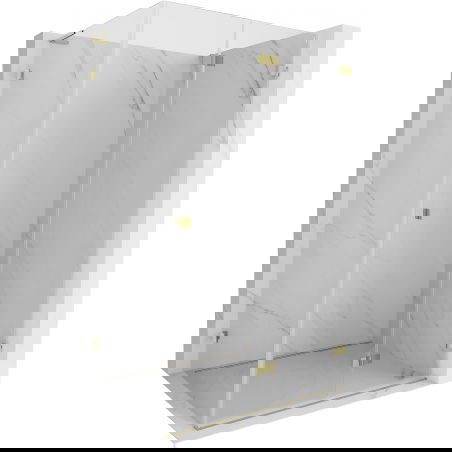 Mexen Lunar-F L διπλωτή ντουζιέρα δεξιά 85 x 80 εκ, διαφανές, χρυσό - 836L-085-080-50-00-P