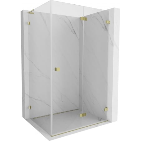 Mexen Lunar-F L cabine de douche pliante droite 95 x 80 cm, transparent, doré - 836L-095-080-50-00-P