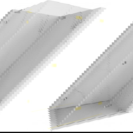 Mexen Lunar-F L zložljiva pršna kabina desna 100 x 80 cm, prosojna, zlata - 836L-100-080-50-00-P