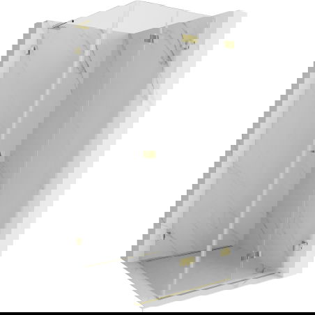 Mexen Lunar-F L klappbare Duschkabine rechts 90 x 90 cm, transparent, gold - 836L-090-090-50-00-P