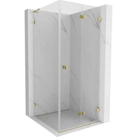 Mexen Lunar-F L Folding Shower Enclosure Right 100 x 100 cm, Transparent, Gold - 836L-100-100-50-00-P
