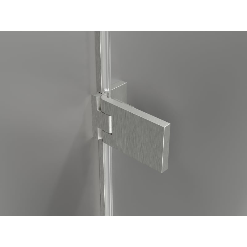 Mexen Lunar-F Duschkabine klappbar rechts 100 x 80 cm, transparent, gebürsteter Nickel - 836-100-080-97-00-P
