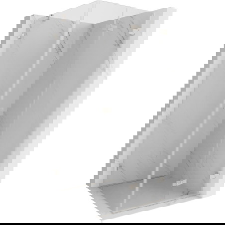 Mexen Lunar-F zložljiva kabina za prhanje desna 90 x 90 cm, prozorna, krtačeni nikelj - 836-090-090-97-00-P