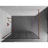 Mexen Kioto Dušisein Walk-in 90 x 200 cm, must muster 8 mm, roosa kuld - 800-090-101-60-78