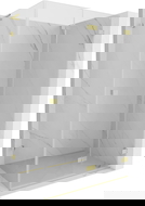 Mexen Lunar-F L cabine de douche pliante droite 90 x 70 cm, transparent, or brossé - 836L-090-070-55-00-P