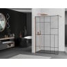 Mexen Kioto paroi de douche Walk-in 130 x 200 cm, motif noir 8 mm, or rose - 800-130-101-60-78