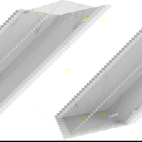 Mexen Lunar-F L Faltdusche rechts 80 x 80 cm, transparent, gebürstetes Gold - 836L-080-080-55-00-P