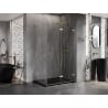 Mexen Lunar-F L cabine de douche pliante droite 90 x 80 cm, transparent, or brossé - 836L-090-080-55-00-P