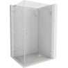 Mexen Lunar-F L cabine de douche pliante droite 100 x 80 cm, transparent, or brossé - 836L-100-080-55-00-P