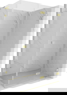 Mexen Lunar-F L inklapbare douchecabine rechts 100 x 80 cm, transparant, geborsteld goud - 836L-100-080-55-00-P