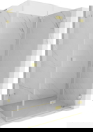 Mexen Lunar-F L klappbare Duschkabine rechts 100 x 80 cm, transparent, gebürstet gold - 836L-100-080-55-00-P