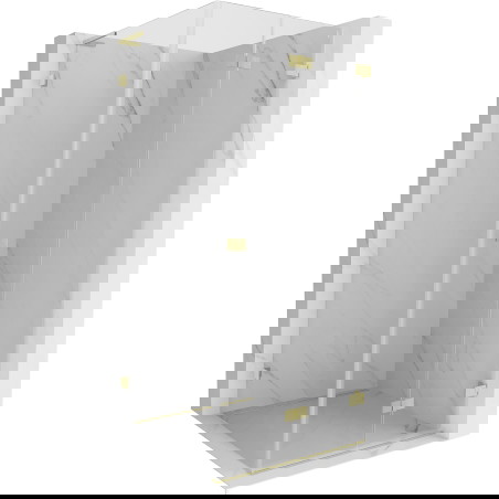 Mexen Lunar-F L preklopna tuš kabina desna 90 x 90 cm, prozorna, ščetkano zlata - 836L-090-090-55-00-P