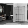 Mexen Kioto Duschwand Walk-in 90 x 200 cm, schwarzes Muster 8 mm, schwarz - 800-090-101-70-78