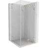 Mexen Lunar-F L cabine de douche pliante droite 100 x 100 cm, transparente, or brossé - 836L-100-100-55-00-P