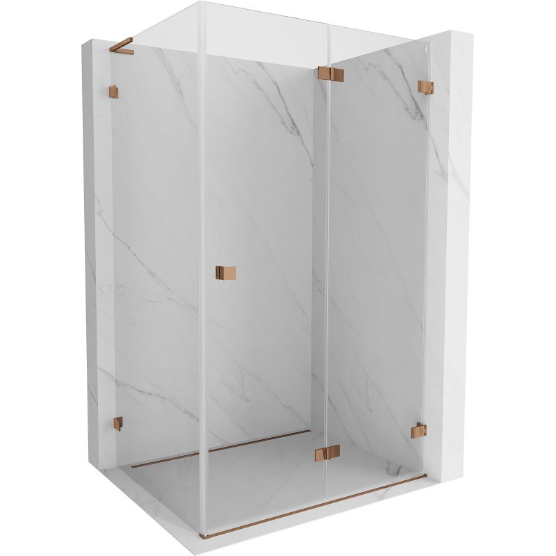 Mexen Lunar-F L klappbare Duschkabine rechts 95 x 70 cm, transparent, Roségold - 836L-095-070-60-00-P