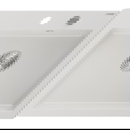 Mexen Elix νεροχύτης γρανίτης με μία λεκάνη 600 x 500 mm, λευκός, σιφόνι χρώμιο