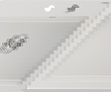 Mexen Elix νεροχύτης γρανίτης με μία λεκάνη 600 x 500 mm, λευκός, σιφόνι χρώμιο