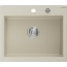 Mexen Elix granitni sudoper s jednom komorom 600 x 500 mm, bež, kromirani sifon - 6525601005-69