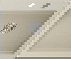 Mexen Elix granitdiskbänk 1-kammare 600 x 500 mm, beige, kromsifon - 6525601005-69