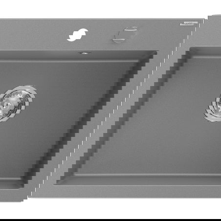 Mexen Elix νεροχύτης γρανίτης 1-θάλαμος 600 x 500 mm, γκρι, σιφόνι χρώμιο