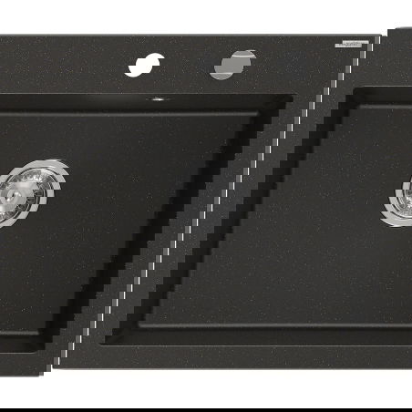 Mexen Elix lavello in granito a 1 vasca 600 x 500 mm, nero/oro metallizzato, sifone cromato - 6525601005-75