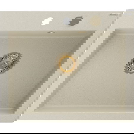 Mexen Elix Granit Spullsteen mat enger Boîte 600 x 500 mm, Beige, goldene Siphon - 6525601005-69-G