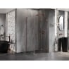 Mexen Lunar-F L folding shower cabin right 80 x 80 cm, transparent, pink gold - 836L-080-080-60-00-P
