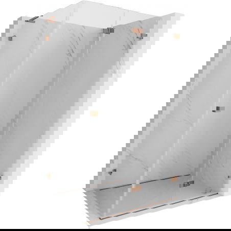 Mexen Lunar-F L πτυσσόμενη καμπίνα ντους δεξιά 85 x 80 cm, διαφανής, ροζ χρυσό