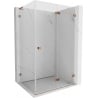 Mexen Lunar-F L cabine de douche pliante droite 85 x 80 cm, transparent, or rose - 836L-085-080-60-00-P