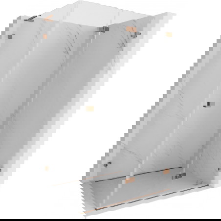 Mexen Lunar-F L zložljiva tuš kabina desna 90 x 80 cm, transparentna, rožnato zlato - 836L-090-080-60-00-P